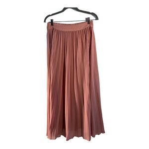 EBOSSY Women’s Pink Pleated Long Skirt Copper Size Medium